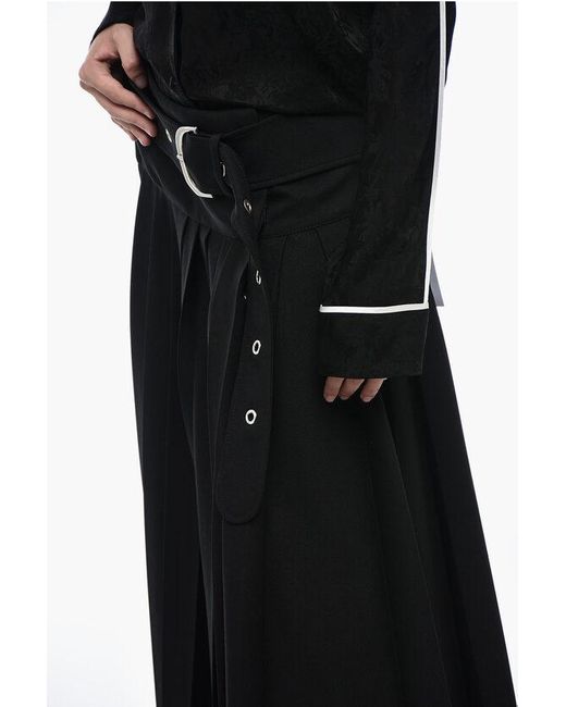 Off-White c/o Virgil Abloh Black Asymmetric Pleated Skirt With Belt