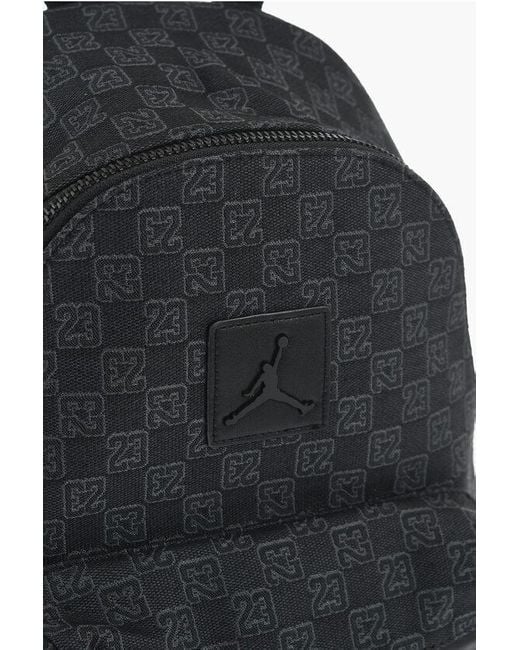 Nike Black Jordan Monogram Fabric Backpack With Eco-Leather Details for men