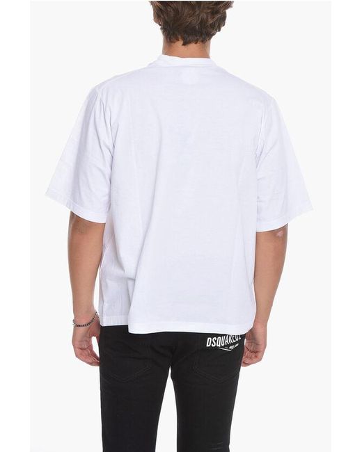 DSquared² White Printed Short Sleeved Crewneck T-Shirt for men