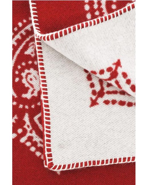 Givenchy Red Bandana-Motif Wool Maxi Scarf for men