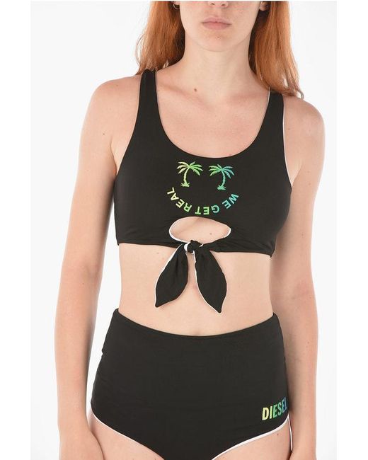 DIESEL Black Cut Out Detail We Get Real Bikini Top