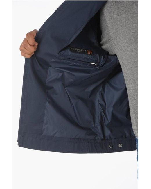 Corneliani Blue Id Cotton Blend Gareba Windbreaker for men