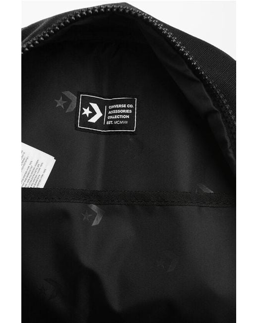 Converse Black Cons Solid Color Backpack With Tone On Tone Printing