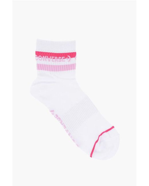 Converse Pink All Star Chuck Taylor Ribbed 2 Pairs Of Socks Set