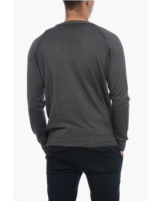 North Sails Gray Wool Embroidered Crewneck Knitted Sweater for men