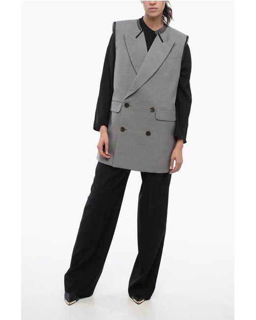 Alexander McQueen DoubleBreasted Oversized Wool Blazer With Peak Lapel