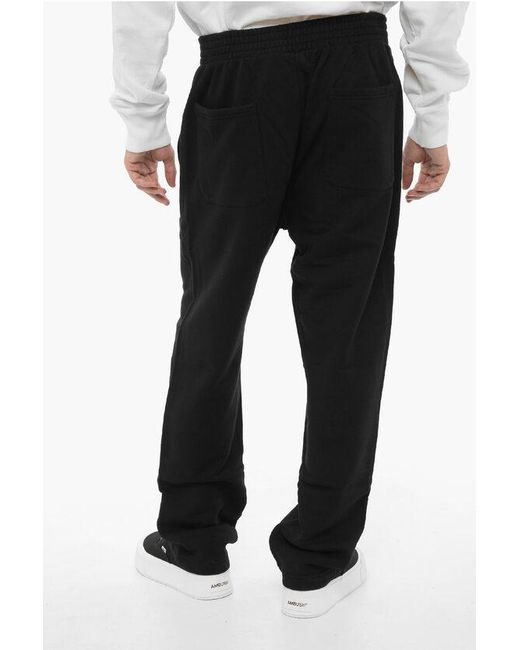 Ambush Black Fleeced Cotton Workshop Joggers With Drawstring Waist for men