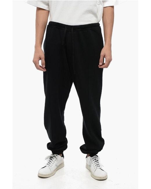 Dior Fleeced Cotton Sweatpants With Cuffs in Black for Men Lyst UK