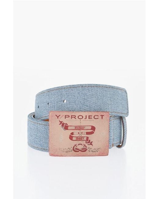 Y. Project Blue Denim Belt With Leather Inner 40Mm