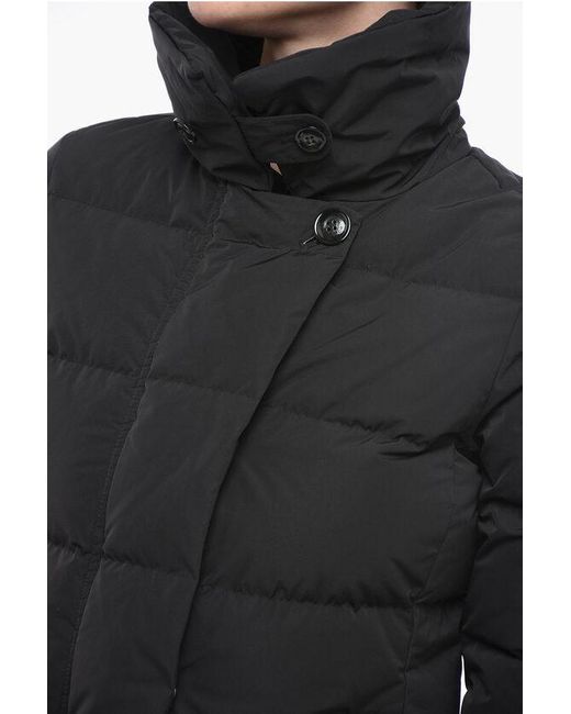 Woolrich Black Quilted Vail Coat With Turtleneck