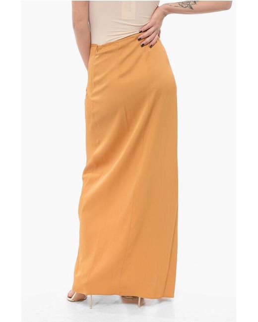 Calvin Klein Orange Flared Skirt With Side Slit