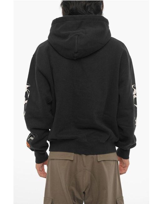 Heron Preston Black Hoodie With Contrast Prints for men