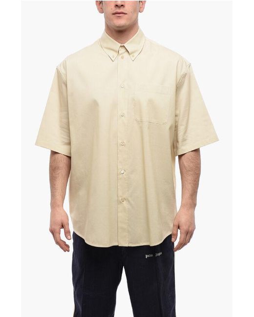 Off-White c/o Virgil Abloh Natural Button-Down Wool Blend Shirt With Breast-Pocket for men