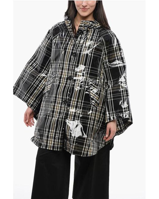 Woolrich Black Checkered Hawthorn Raincoat