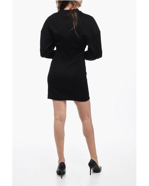 Alexander McQueen Black Long Sleeved Dress With Front Zip