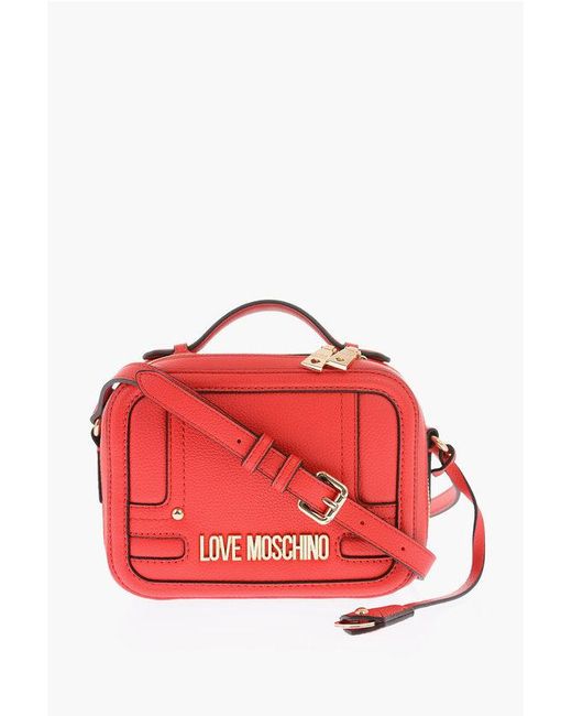 Moschino Red Love Faux Leather Crossbody Bag