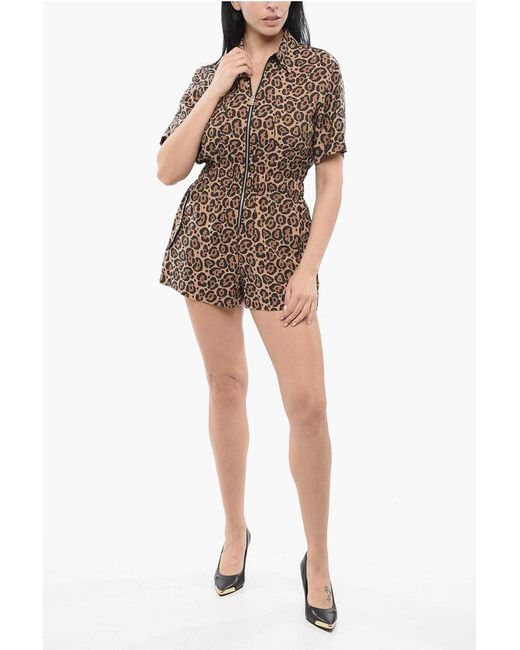 Armani Brown Short Animalier Jumpsuit
