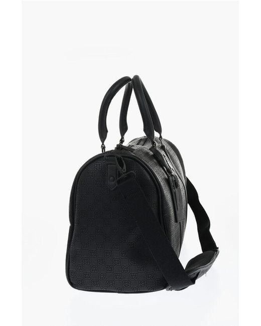 Nike Black Air Jordan Faux Leather Duffle Bag With All-Over Monogram for men