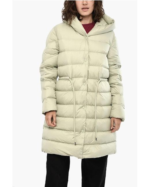 Woolrich Quilted Ellis Down Jacket With Snap Buttons in Natural | Lyst UK