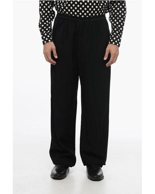 Balenciaga Black Loose-Fit Pants With Logoed Waistband for men