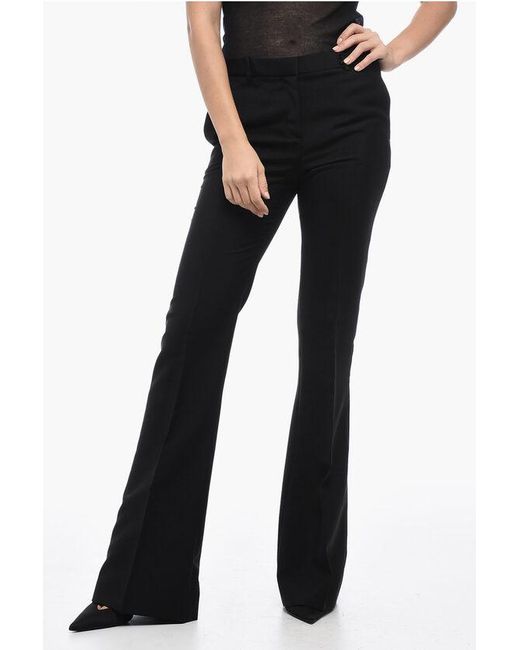 Versace Black Flare Fit Wool Pants