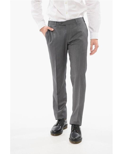 Corneliani Black 3 Pieces Academy Suit With Striped Pants for men