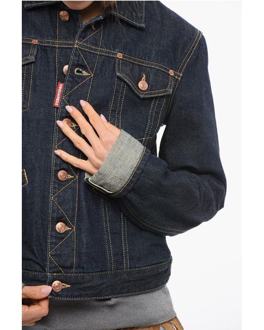 DSquared² Blue Dark Washed Boyfriend Denim Jacket