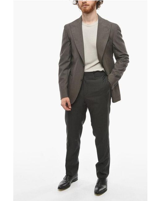 Corneliani Brown Cc Collection Virgin-Wool Reward Single-Breasted Blazer With for men