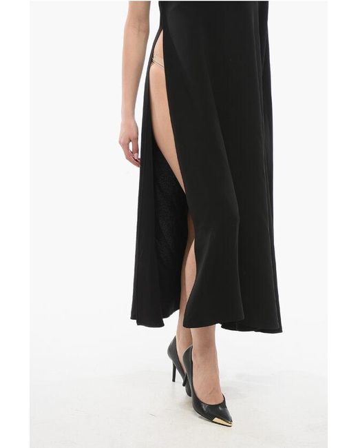 Valentino Black Silk One-Shoulder Dress With Sequins