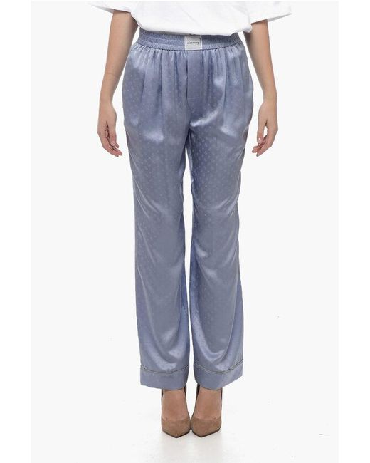 Alexander Wang Blue Alexander Wang T By Alexander Wang Silk Sleeping Pants With Paisley Motif