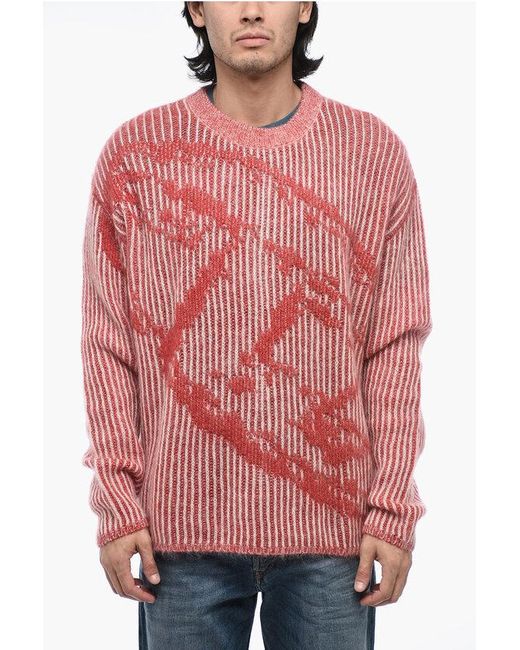 DIESEL Red Merino Wool K-Edro Sweater for men