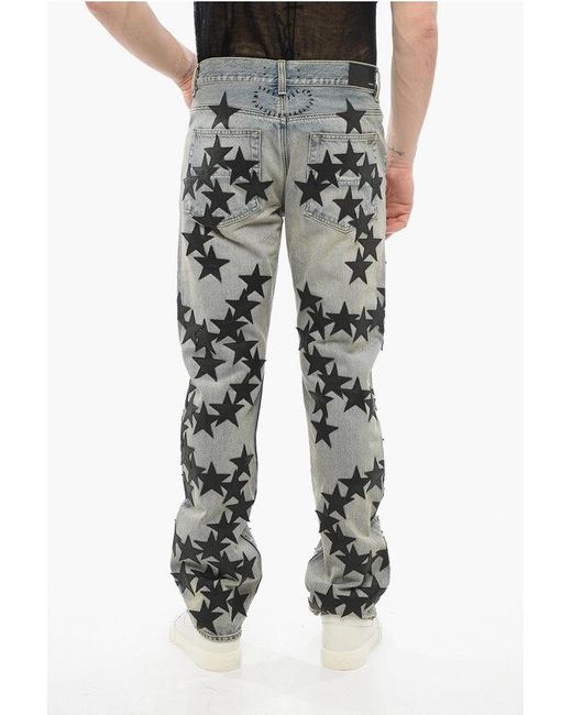 Amiri Black Vintage Wash Chemist Denims With Leather Patches 21Cm for men