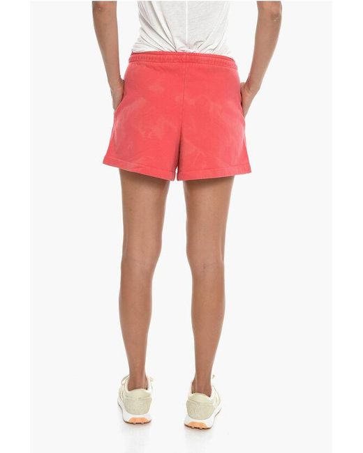 Holzweiler Red Organic Cotton Musan Logos Shorts With 2 Pockets