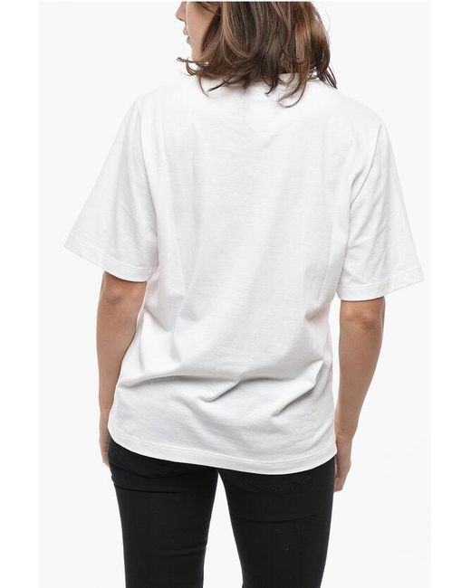 DSquared² White Crew Neck Betty Boop T-Shirt With Sequined Embroidery