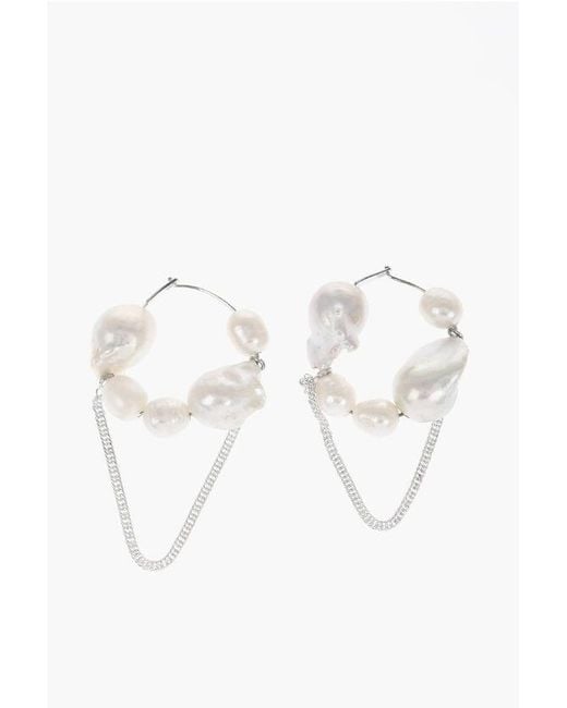 Jil Sander Multicolor Hoop Sweet Connection Earrings With Pearls