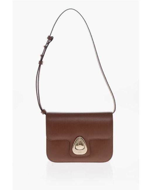 A.P.C. White Leather Noisette Shoulder Bag