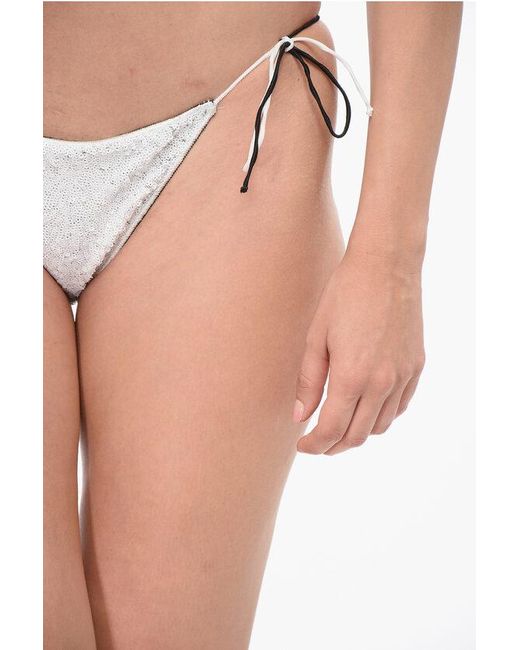 Oseree Black Two-Tone Sequine Bikini Set