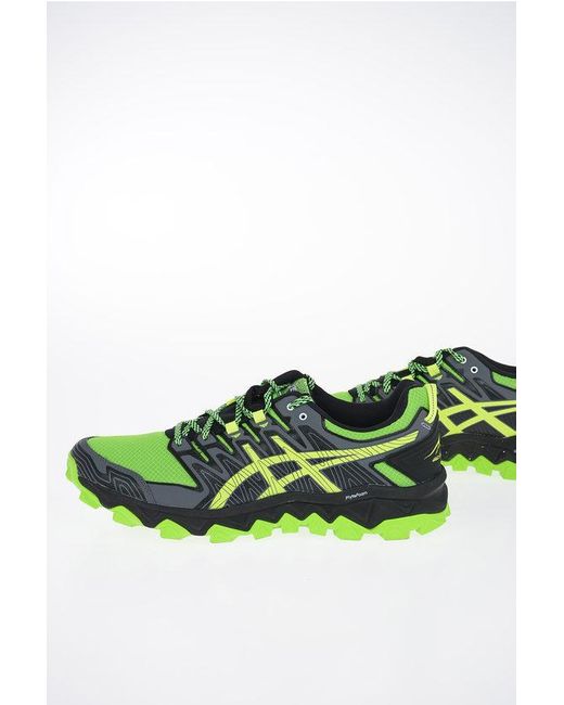 Asics Green Leather And Fabric Gel-Fujitrabuco 7 Sneakers for men
