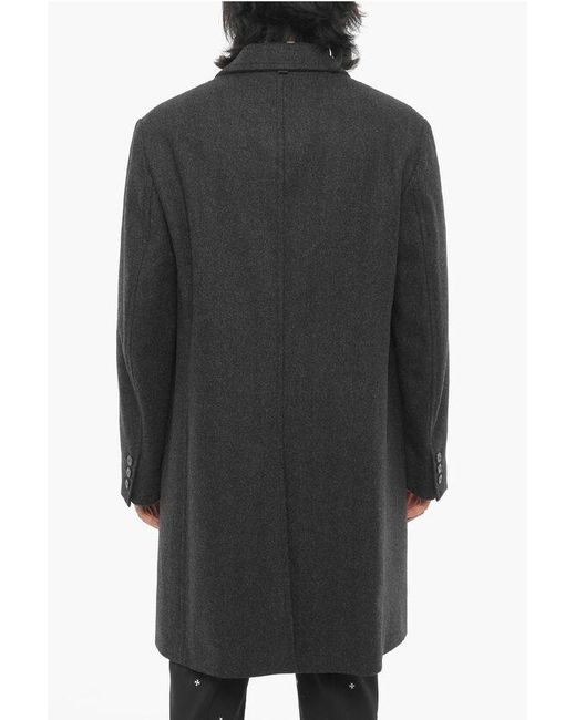 Neil Barrett Gray Wool Blend Slim Fit Single Breasted Coat for men