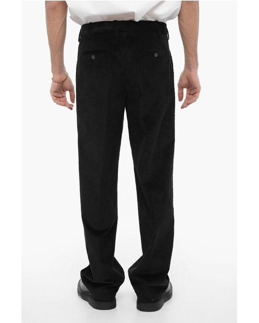 Neil Barrett Black Loose Fit Corduroy Pants for men