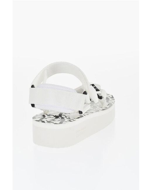 Palm Angels White Suicoke Logoed Fabric Sandals
