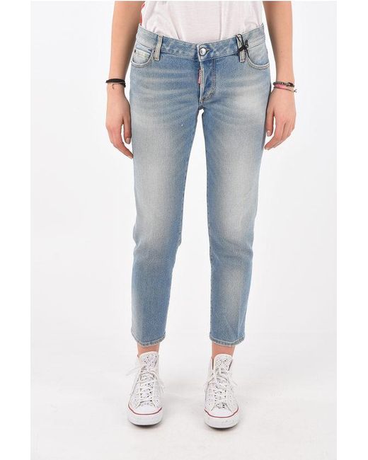 DSquared² Blue Low Rise Jennifer Cropped Denims