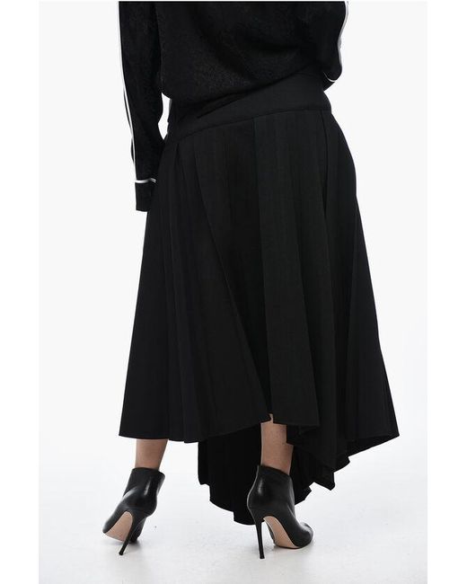 Off-White c/o Virgil Abloh Black Asymmetric Pleated Skirt With Belt