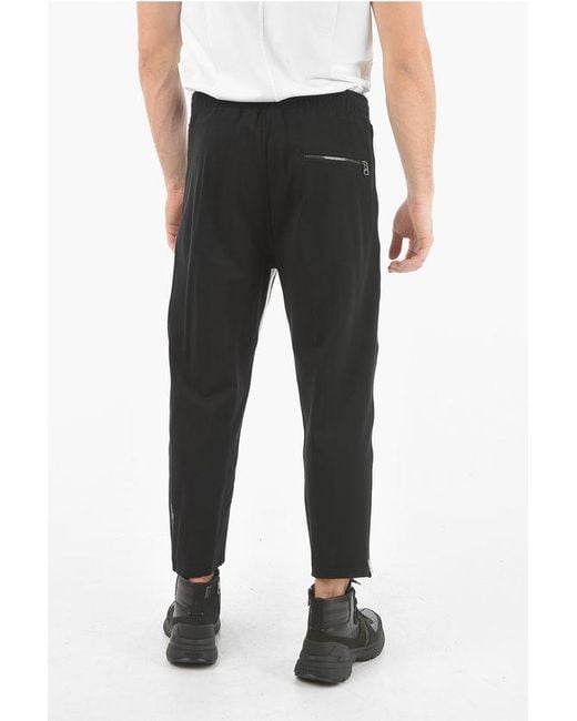 Neil Barrett Black Low-Waisted Loose Fit Pants With Contrasting Side Band for men