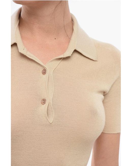 Versace White 3-Button Cashmere Blend Polo