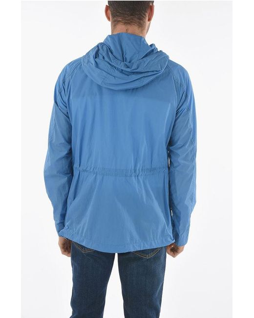 Woolrich Blue Lightweight Nylon Light Mountain Utility Windbreaker With Lo for men