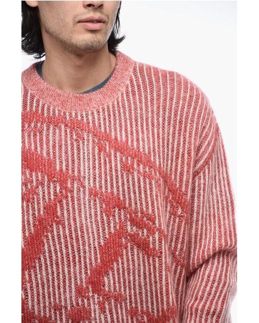 DIESEL Red Merino Wool K-Edro Sweater for men