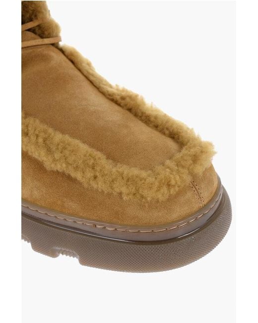 Burberry Multicolor Chunky Sole Shearling Boots for men