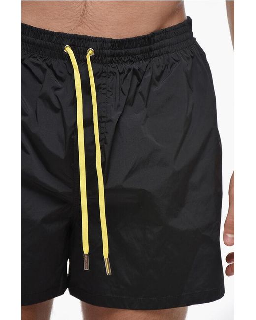 DSquared² Black Pac Swim Shorts With Print for men