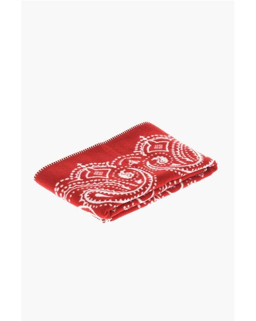Givenchy Red Bandana-Motif Wool Maxi Scarf for men